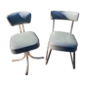 chaises 1950 en skaï