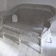 Wicker and woven rattan canapé-bench – Early 20th century