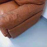 Pair of vintage Coquelicot lounge chairs by Tito Agnoli for Poltrona Frau in leather from the 70s