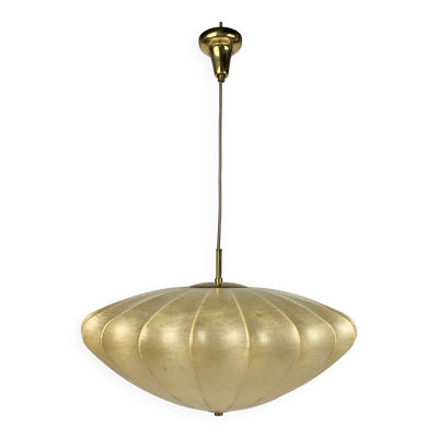 Lampe suspendue en forme de cocon OVNI du milieu du siècle avec laiton dans le style d'Achille Castiglioni, années 1960