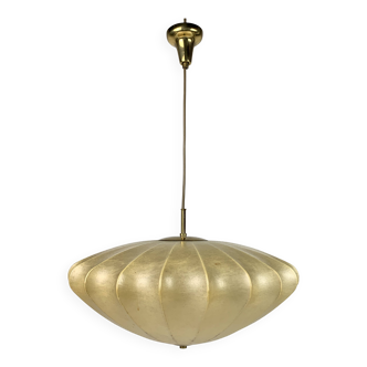 Lampe suspendue en forme de cocon OVNI du milieu du siècle avec laiton dans le style d'Achille Castiglioni, années 1960