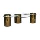 Polished Brass and Glass Low Tables. 2000s. Set of 3