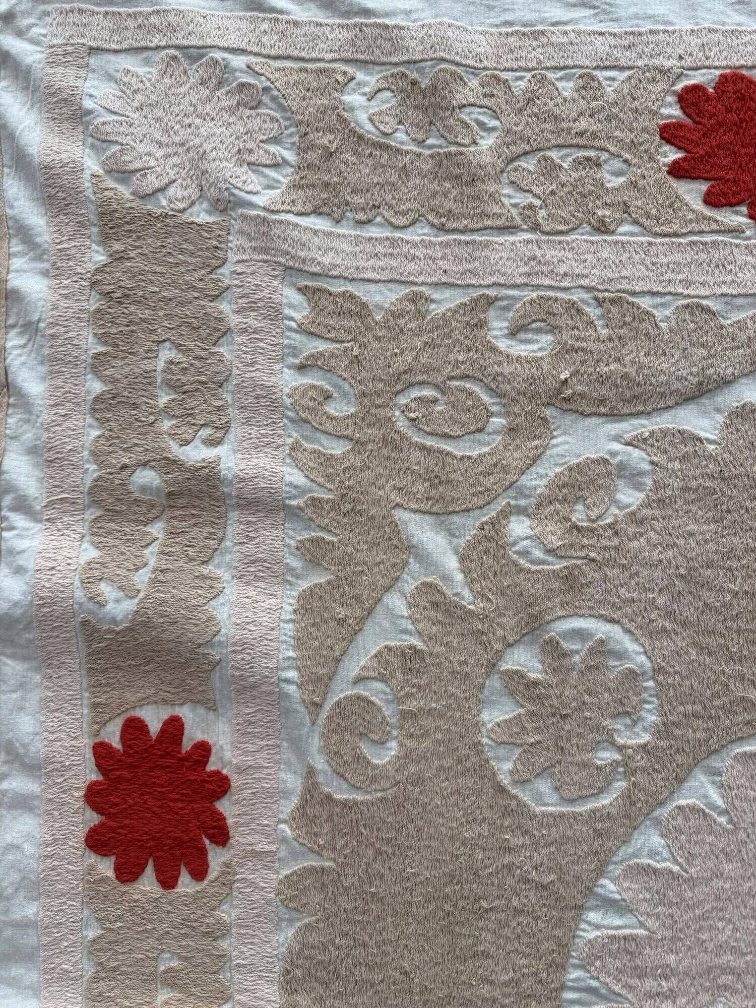 Vintage hand-embroidered tablecloth 143x146 cm