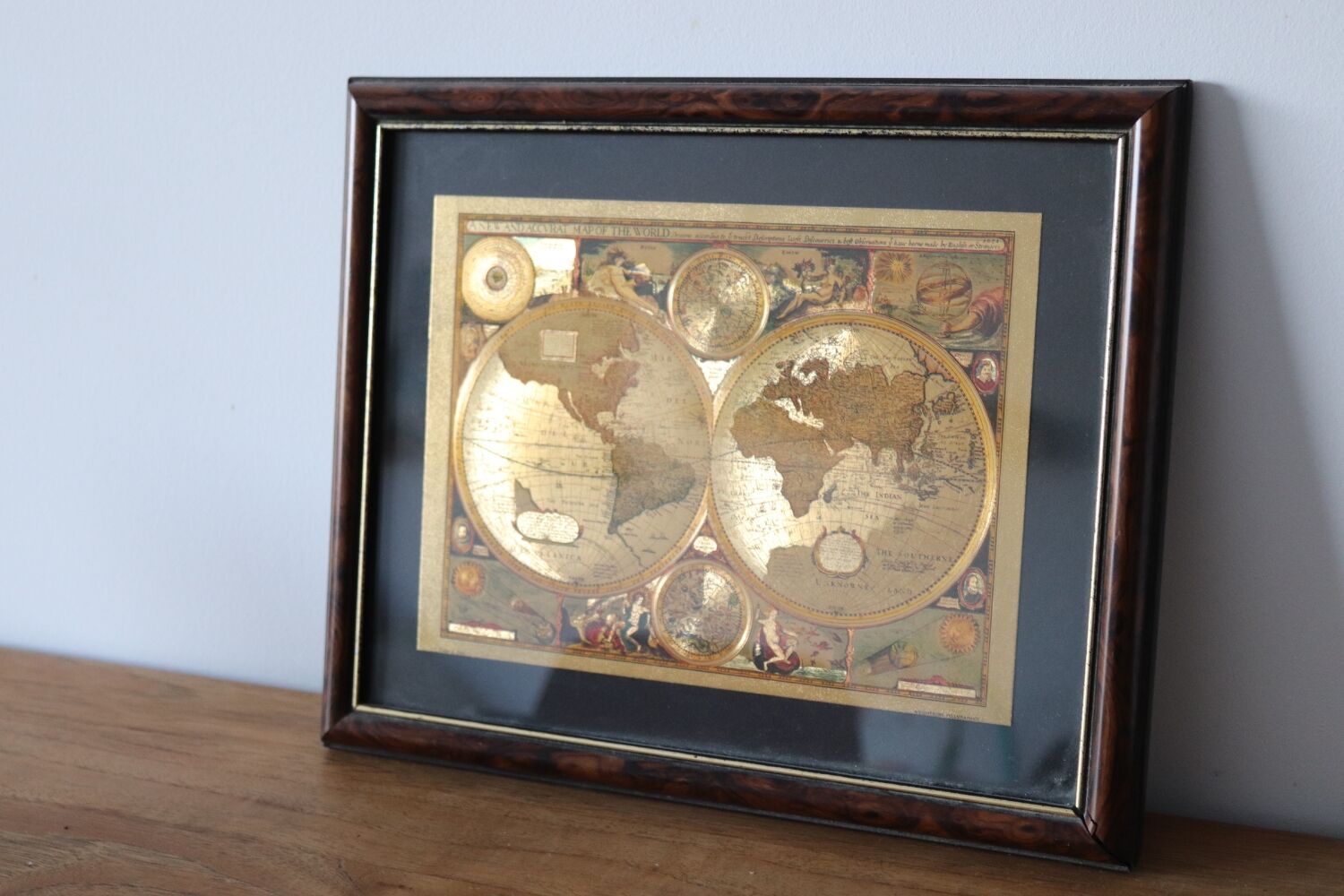 Vintage world map frame
