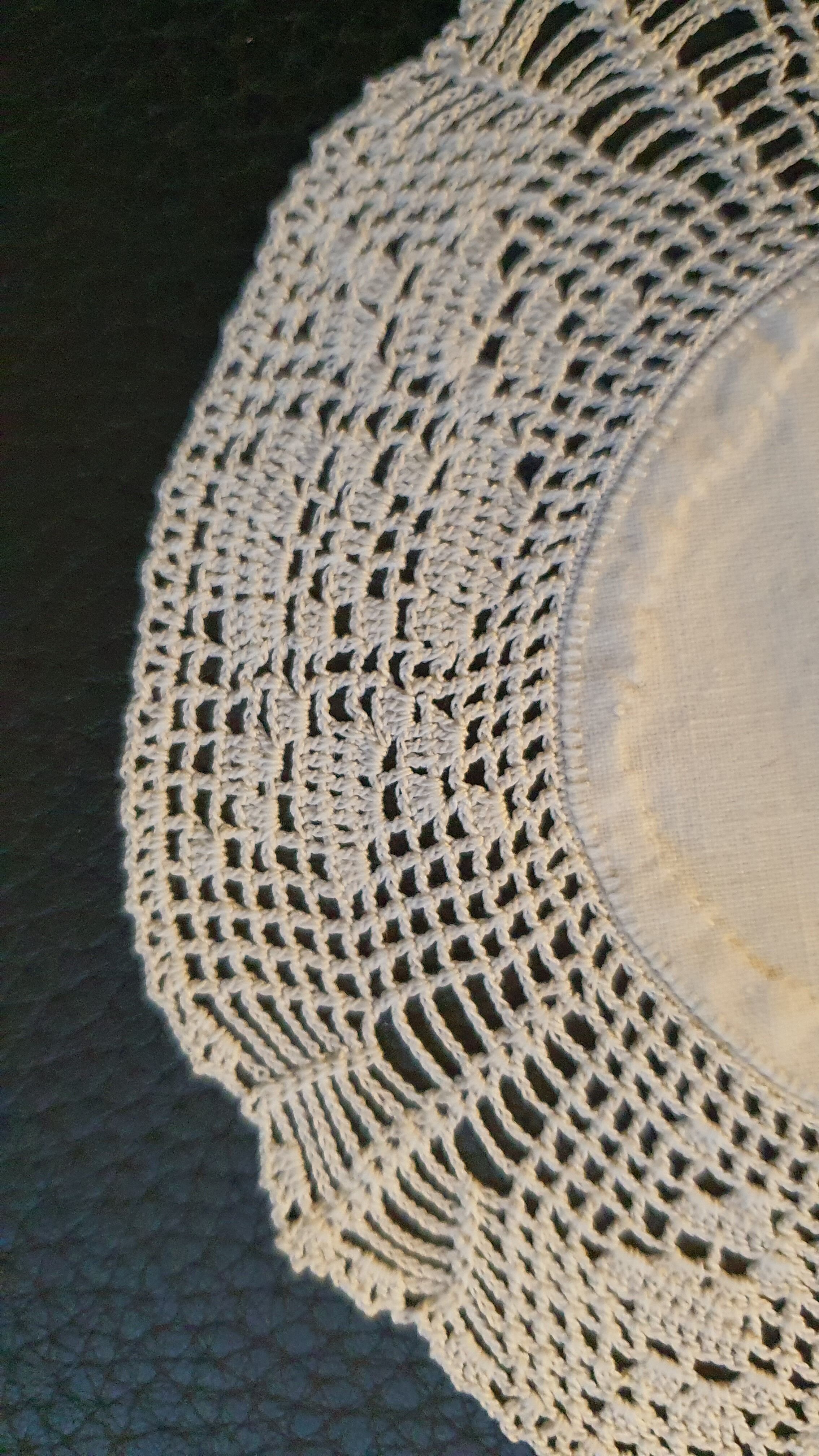 Antique coasters lined with art crochet