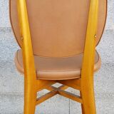 4 chairs wood and leatherette 60s