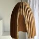 Large suspension or lampshade in organic natural teak, tubular H40 D30.