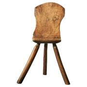 Tripod accent chair Wabi Sabi, hand-carved, 19th century.