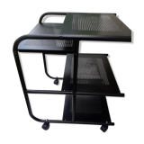 Black metal dessert 4 tablets on wheels