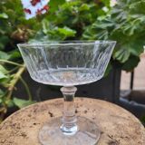 Set of 7 champagne glasses in crystal XIXth