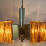 Rare mid-century chandelier in brass and resin, 1970s