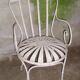 Fauteuil de jardin fer forgé à lames flexibles rivetées début XXè