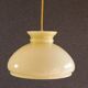 Old pendant light in pale young glass - mounted with cable and new socket