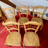 Ensemble de 5 chaises bistrot-années 40