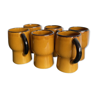 Vintage mugs cups Vallauris Claude Paci