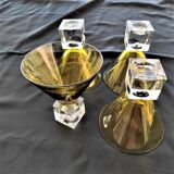 DESIGN GLASSES handcrafted color: 1 set of 4 glasses color AMBER