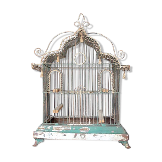 Bird cage in wire mesh of the 19th century