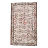 5x9 Shades Of Pink Brown Bordered Classic Wool Vintage Rug, 168x268Cm