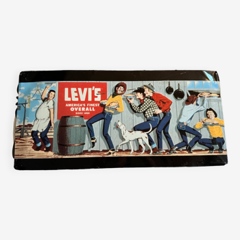 Vintage Levis advertising metal plaque