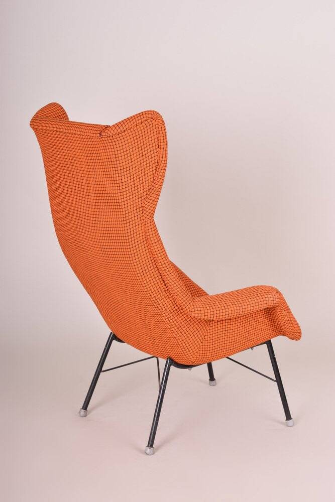 Mid-Century Orange Armchair attributed to Miroslav Navratil, 1960s