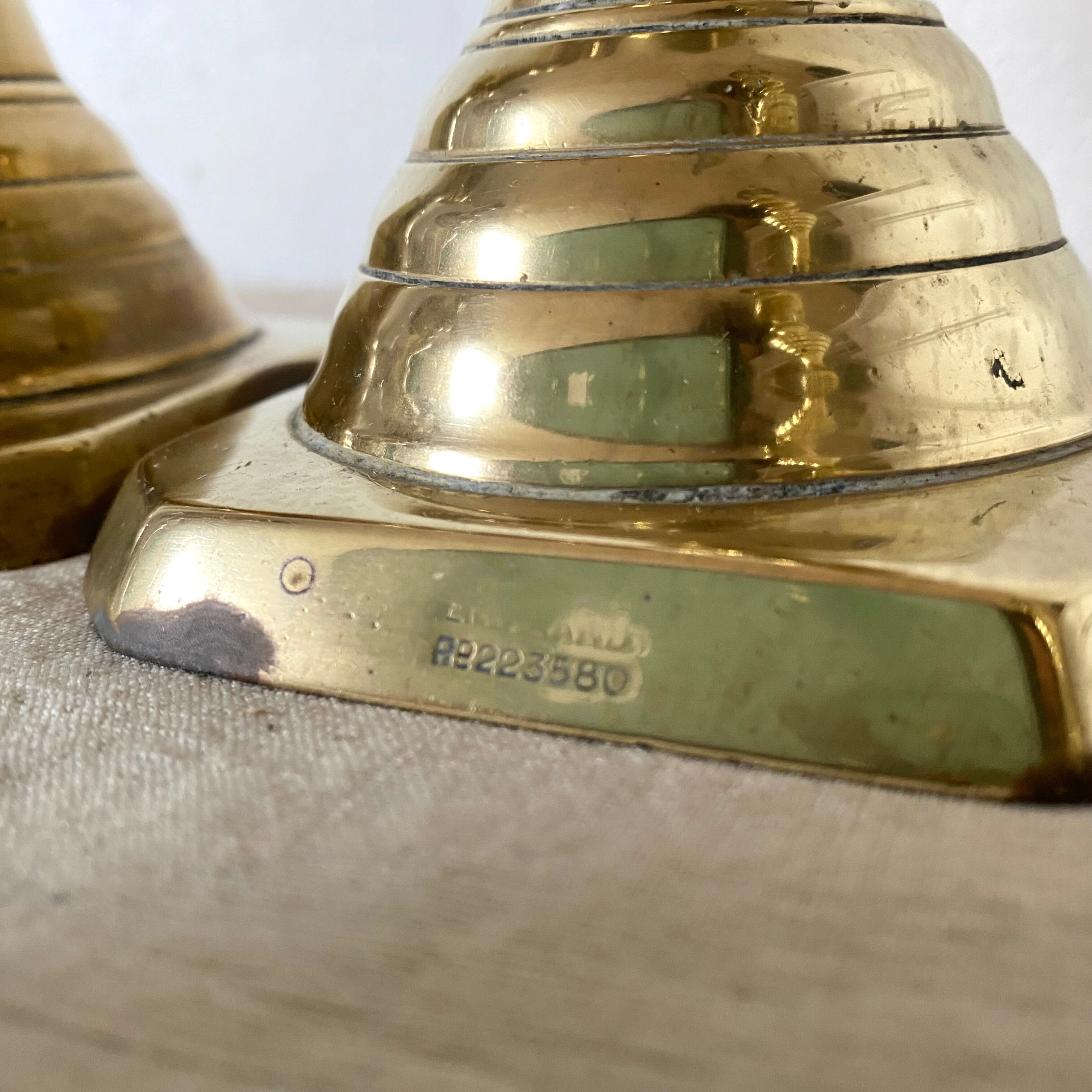 Old brass candlesticks England