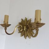 Wall lamp "little sun" in 70s golden brass