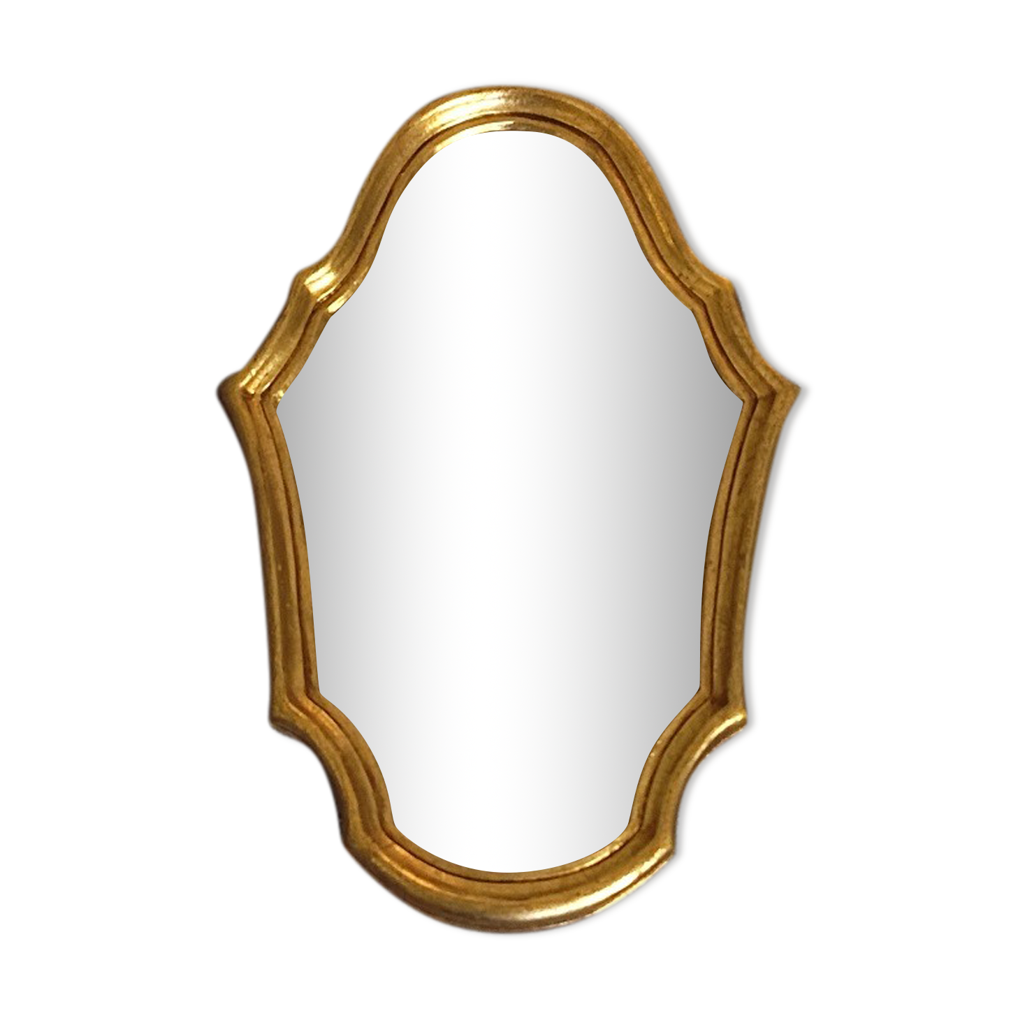Baroque mirror frame gilded plaster wood, 33x22 cm