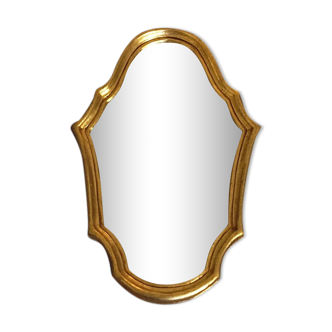 Baroque mirror frame gilded plaster wood, 33x22 cm