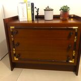 Vintage wooden and gilded chest of drawers colonial style
