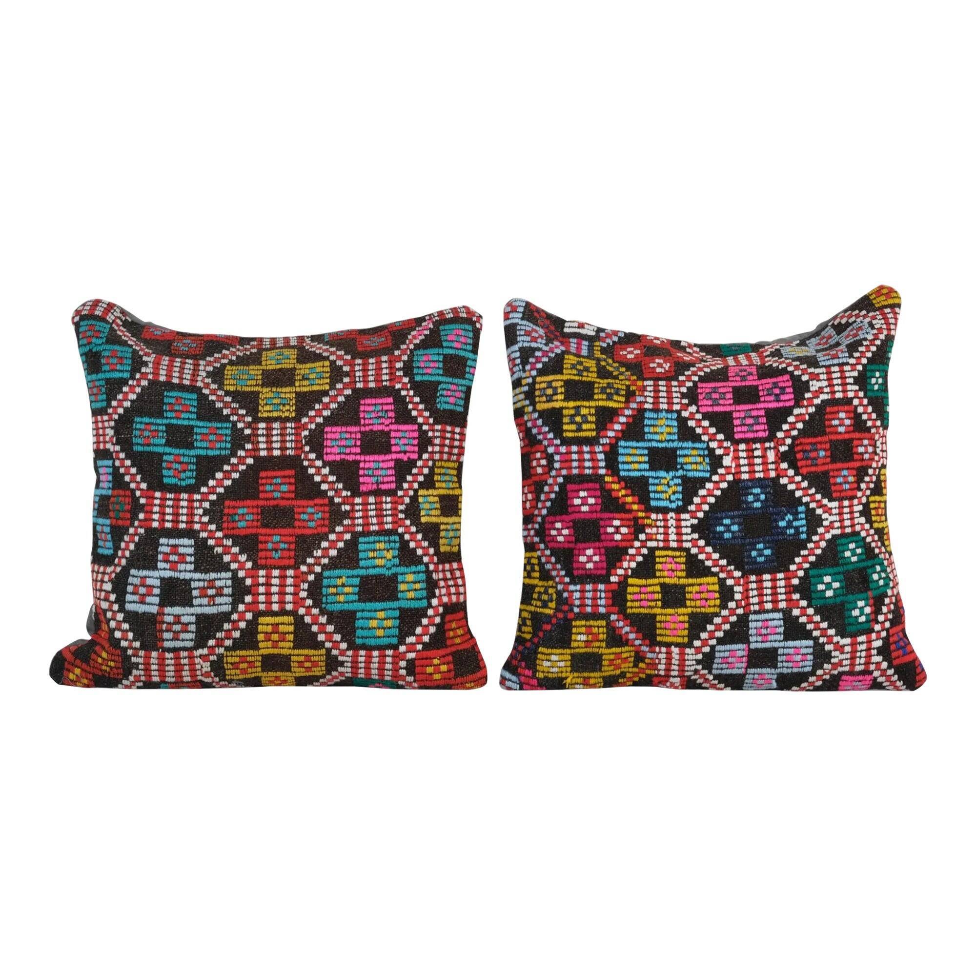 Set of 2 vintage kilim cushion covers 48x51 cm