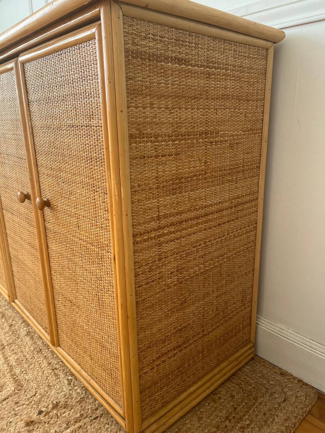 Vintage bamboo and rattan sideboard