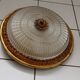 Old round ceiling lamp glass and brass