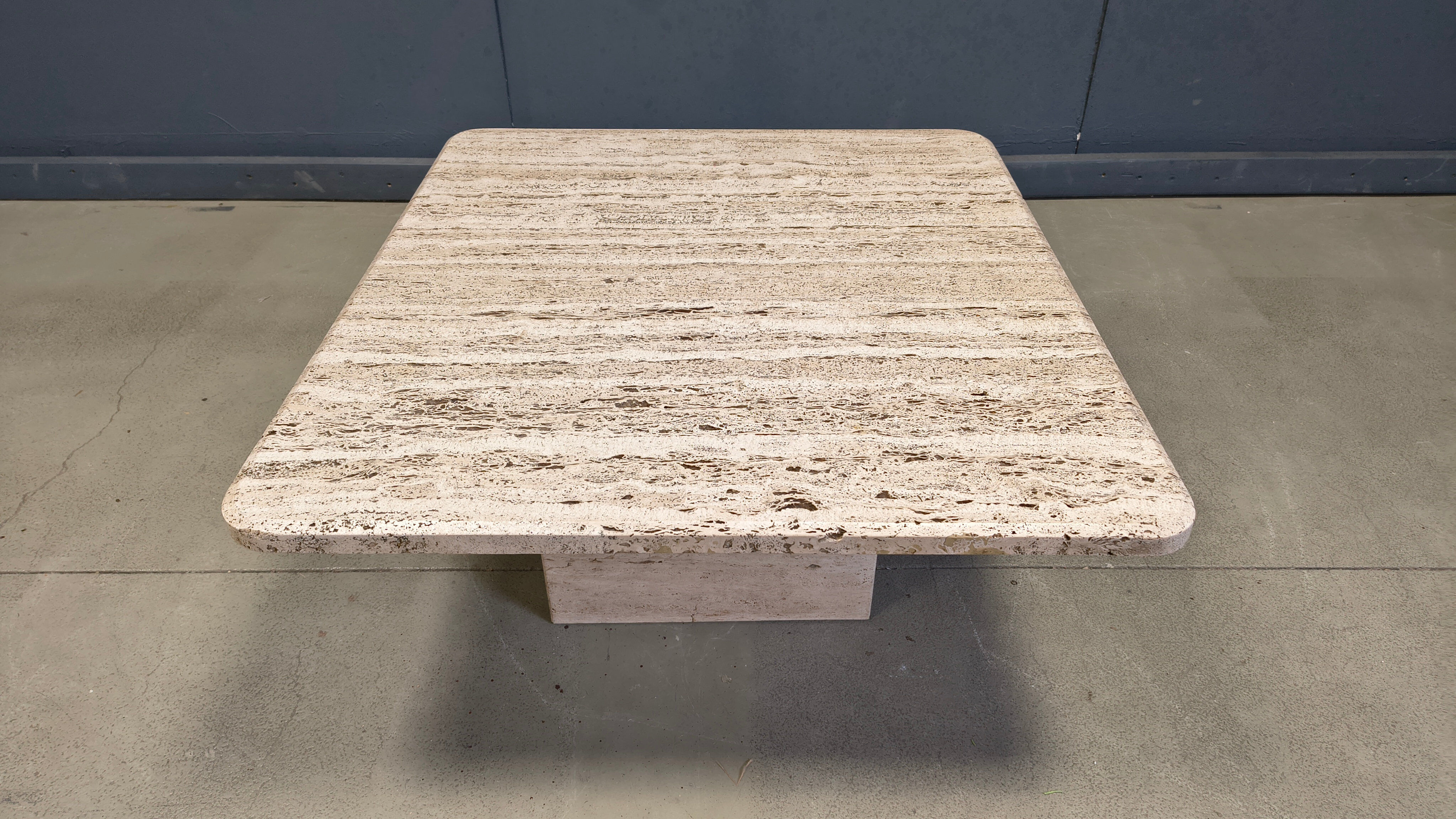 Vintage travertine coffee table, 1970s