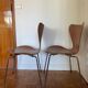 Pair of 2 Fritz Hansen 7 series chairs signed Mobilier International