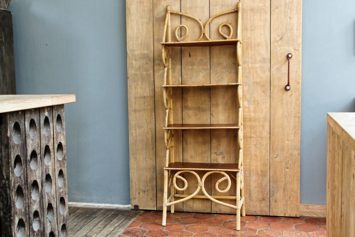 Vintage rattan shelf