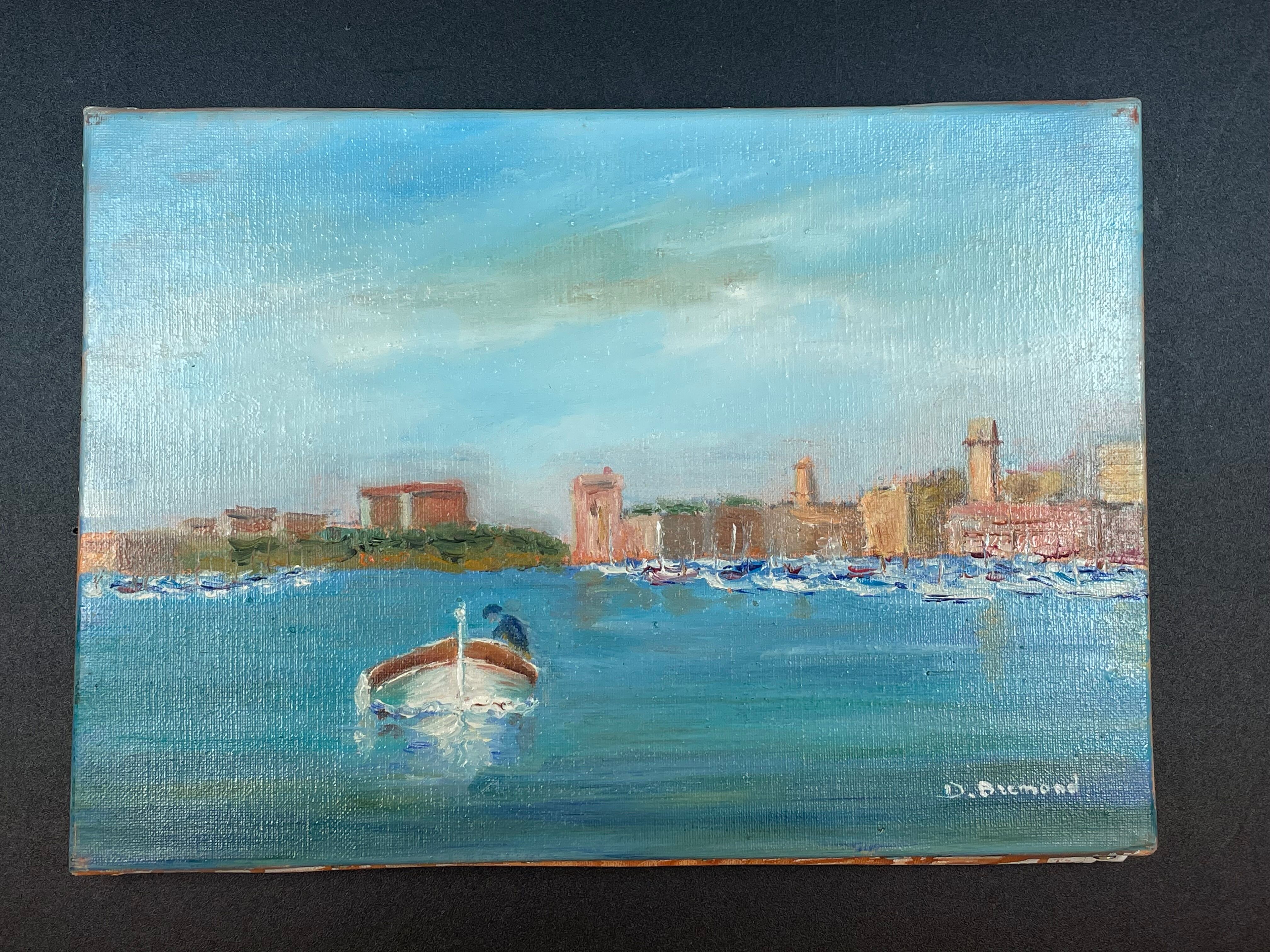 Marine, The arrival of the fisherman, Mediterranean, signed Brémond oil on canvas