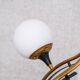 Stilnovo Mid-Century Italian Brass and Opaline Globe Chandelier