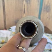 Glazed stoneware single-flower vase signed Jean Dubost, vintage Fr