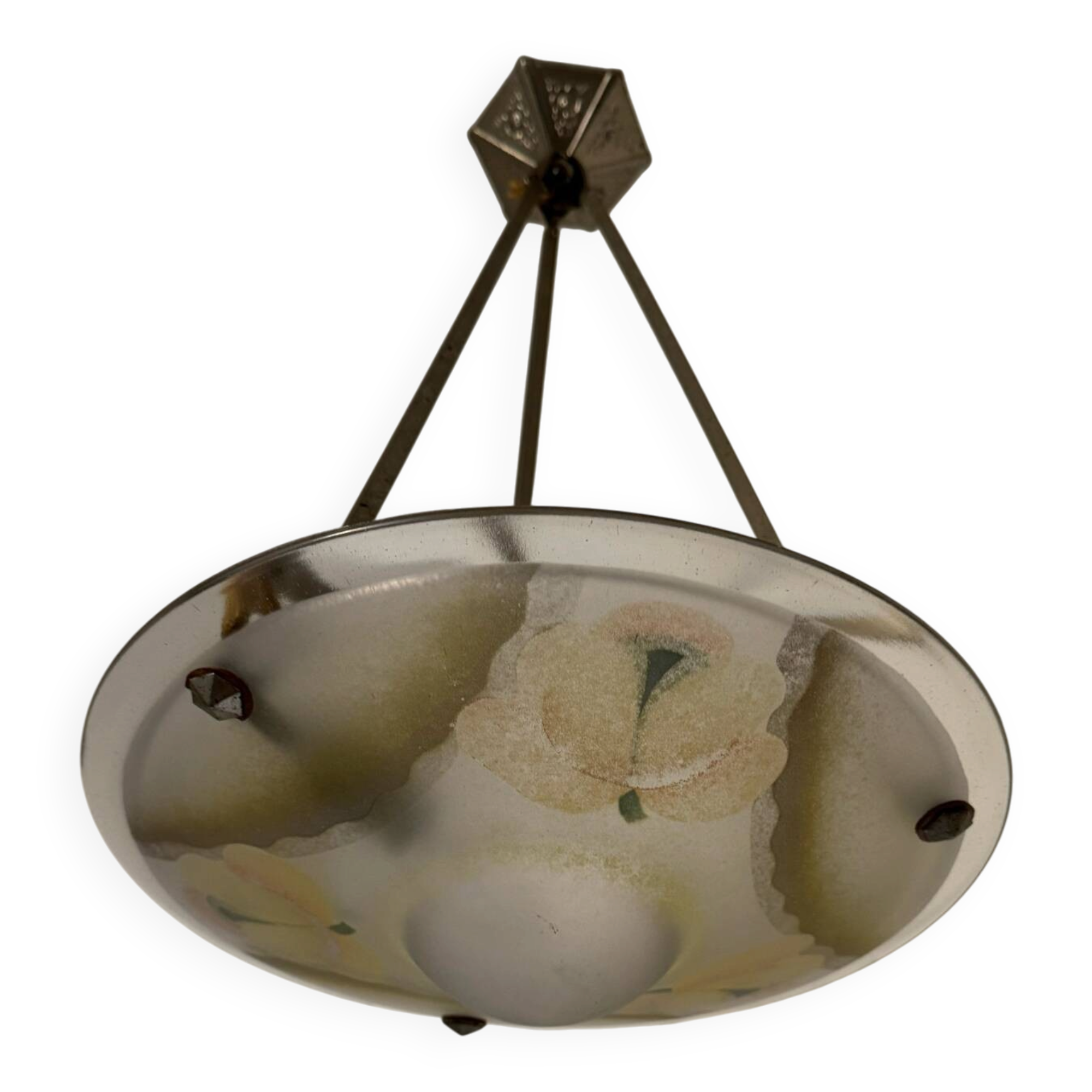 Art Deco chandelier with polychrome glass