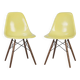 Lemon Yellow Pair (2) Herman Miller Original Eames DSW Side Shell Chairs