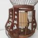 Antique wooden birdcage table lamp light bird home vintage