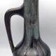 Large vase in glazed ceramic stoneware flamed effect brown and turquoise 35.5 cm