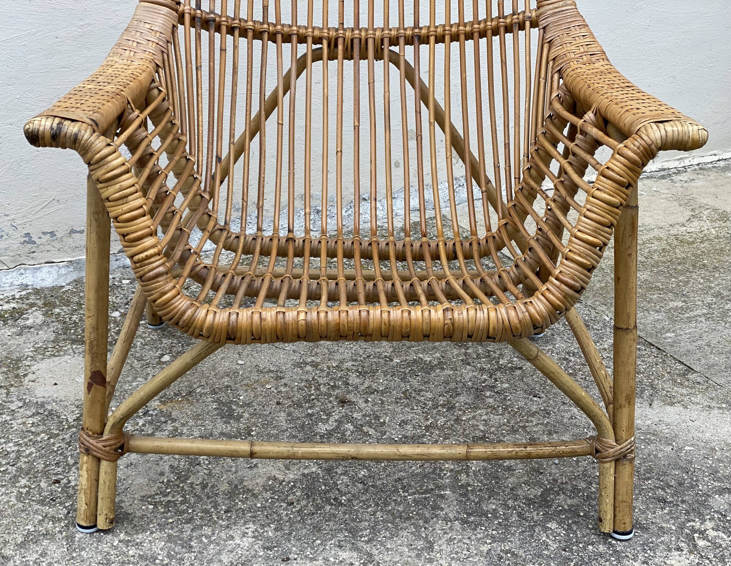 Vintage rattan armchair 1960