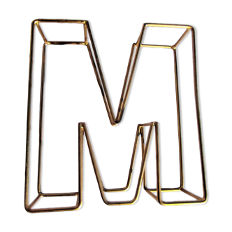 letter M in gilded metal or W in the other direction