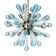 Murano Glass Sputnik Chandelier Featuring Light Blue and Clear Air Drops