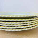 Lot de 6 assiettes plates en faïence vintage