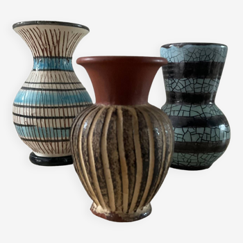 Trio of vintage miniature vases