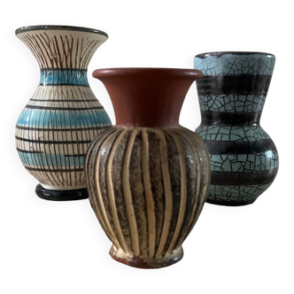 Trio of vintage miniature vases