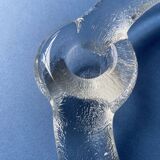 Pukeberg Scandinavian vintage glass candle holder from the 70s - large model