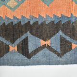 6x10 Peach & Navy Blue Turkish Kilim Rug, 168x296Cm